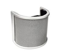 osiuujkw Copertura antivento per microfono Filtro per microfono portatile Forma a U Essenziale Metallo leggero Riduce i problemi di rumore Attrezzatura, Argento con cotone, 3.15x2.95 pollici