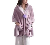 osiuujkw Mantella in Pile Calda e Accogliente per Le Donne, resta Aderente con Stile, Giacca da Letto in Morbido Pile con Bottoni e Tasche, in Poliestere Leggero, Rosa