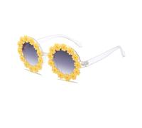 osiuujkw Occhiali da sole per bambini Elegante protezione UV per ragazze Montatura leggera e resistente Occhiali da sole unici per ragazze Età 6-8, giallo