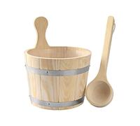 osiuujkw Robusto set di secchio e mestolo in legno per sauna, grande capacità, adatto per saune. Può essere utilizzato come barile per attrezzi da bagno in legno vari ambienti.
