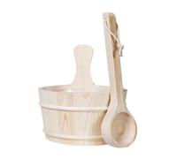 osiuujkw Secchio e mestolo per sauna fatti a mano, accessori essenziali per il a casa, accessori per bagno turco SPA, secchio per acqua domestica con vasca idromassaggio in legno, sauna,