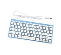 osiuujkw Tastiera USB cablata con 78 tasti, compatta e portatile, con tastiera premium per una maggiore durata e comfort. Esperienza di digitazione confortevole, Blu, 285x122x21mm