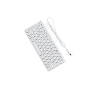 osiuujkw Tastiera USB cablata con 78 tasti, compatta e portatile, con tastiera premium per una maggiore durata e comfort. Esperienza di digitazione confortevole, Bianco, 285x122x21mm