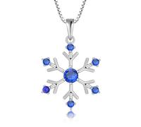 Oskani Collana da donna con ciondolo a forma di fiocco di neve in argento Sterling 925 con zirconia cubica 5A, ipoallergenica, regalo invernale di Natale, compleanno per moglie e lei, Argento sterling