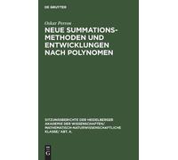 Oskar Perron Neue Summationsmethoden Und Entwicklungen Nach P (Copertina rigida)