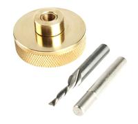 O'SKOOL Kit di intarsi per fresa in ottone massiccio con punta elicoidale in carburo da 1/8" con gambo da 1/4"