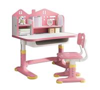 OSKOPWRC Set di scrivania e sedia per bambini, altezza regolabile, scrivania da studio con leggio e cassetto, tavolo da studio per casa, scuola, ragazzi e ragazze, rosa