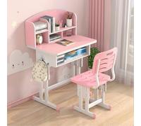 OSKOPWRC Set di scrivania e sedia per bambini, tavoli da studio per la scuola con regolazione in altezza, scrivania spaziosa, cassetto portaoggetti per bambini dai 3 ai 12 anni, mobili da studio