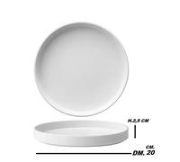 OSLO SET 6 PIATTI DOLCE FRUTTA TONDO CM.20 BIANCO NORDIC PORCELLANA RISTORANTE