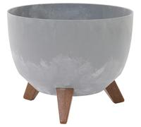 Oslo Stone - Vaso per piante effetto cemento, 29 x 23 cm, in plastica/fibra di legno sui piedi, con inserto
