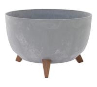 Oslo Stone - Vaso per piante effetto cemento, 40 x 25 cm, in plastica/fibra di legno sui piedi, con inserto