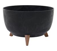 Oslo Stone - Vaso per piante effetto cemento, 40 x 25 cm, in plastica sui piedi, con inserto