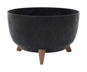 Oslo Stone - Vaso per piante effetto cemento, 40 x 25 cm, in plastica sui piedi, con inserto