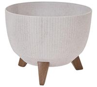 Oslo Stripe - Fioriera effetto a strisce, 40 x 25 cm, in plastica/fibra di legno sui piedi, con inserto
