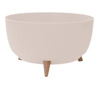 Oslo Stripe - Fioriera effetto a strisce, 47 x 26,5 cm, in plastica/fibra di legno sui piedi, con inserto