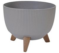 Oslo Stripe - Fioriera effetto strisce, 40 x 25 cm, in plastica/fibra di legno sui piedi, con inserto
