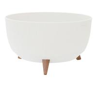 Oslo Stripe - Vaso per piante effetto strisce, 47 x 26,5 cm, in plastica sui piedi, con inserto