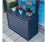 OSmari Copri Condizionatore da Esterno Copertura Condizionatore Esterno in Leghe di Alluminio,Telo Copri Condizionatore Esterno Schermo Decorativo per Recinzione Privacy,Grigio,110x60x80cm