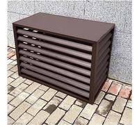 OSmari Copri Condizionatore da Esterno Copertura Condizionatore Esterno in Leghe di Alluminio,Telo Copri Condizionatore Esterno Schermo Decorativo per Recinzione Privacy,Marrone,100x50x70cm
