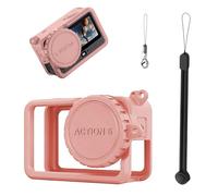 Osmo Action 6 Silicone Caso, Protettivo Manica Copertina con Lente Cappuccio Compatibile con DJI Osmo Action 6,Protezione Accessori Perso-Prova Rop/Polso Cinghia, Anti-Scrach, Anti-Collisione (Rosa)