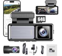 Osmo Dashcam Pro, Dashcam Wireless Per Auto, Anteriore E Posteriore Con Scheda Da 64 GB E Controllo Wi-Fi/app, Telecamera Per La Retromarcia, Registrazione In Loop, Monitoraggio