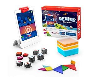 Osmo - Genius Starter Kit for iPad - 5 Educational Learning Games - Ages 6-10 - Math, Spelling, Creativity & More - STEM Toy iPad Base Included