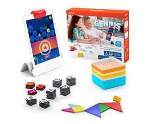 Osmo - Genius Starter Kit per iPad - 5 giochi educativi interattivi - età 6-10 anni - matematica, ortografia, arte, creatività e fisica - giocattolo MINT (base Osmo per iPad inclusa), versione tedesca