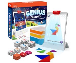 Osmo - Genius Starter Kit per iPad + Family Game Night - 7 Giochi educativi per l'ortografia, la Matematica e Altro - età 6-10 - Giocattolo STEM (Base Osmo iPad Inclusa - Esclusiva Amazon)