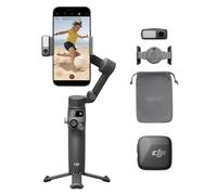 Osmo Mobile 7P+Trasmettitore Mic Mini, stabilizzatore gimbal per smartphone a 3 assi (iPhone/Android), tracciamento nativo, illuminazione, riprese istantanee, manico telescopico/treppiede integrati