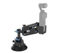 Osmo Pocket 3/4/4P Supporto Auto con Ventosa | Supporto in Lega di Alluminio, Braccio con Molla Ammortizzante Asse Z, Cavo di Sicurezza e 60kg Carico Utile per Action Cam