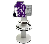 Osmond 2024 Portafoglio Regalo di Laurea Portafoglio in Legno Ornamento per la Decorazione della Scrivania Porta Soldi Contanti Carta di Congratulazioni Resistente Facile da Installare Viola+
