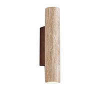 Osmond Aplique de Pared LED Moderno y de Travertino Amarillo Natural con Luz Hacia Arriba y Hacia Abajo para Dormitorio, Sala de Estar y Pasillo