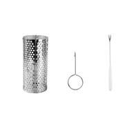 Osmond Barbecue Aperto con Rotelle, Cestello per Barbecue, Tubo per Griglia, Griglia con Cestello, Griglia per Barbecue Aperta, per Viaggi, Picnic, Piccolo