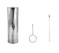 Osmond Barbecue Aperto con Rotelle, Cestello per Barbecue, Tubo per Griglia, Griglia con Cestello, Griglia per Barbecue Aperta, per Viaggi, Picnic, Grande