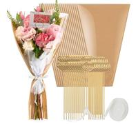 Osmond Carta da Imballaggio per Bouquet 40 Pezzi - Carta - Sacchetti per Fiori con Supporti per Biglietti e Nastri per Compleanni, Festa della Mamma