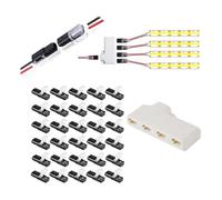 Osmond Connettore Plug-In A Doppio Filo da 30 Pezzi, Connettori per Cavi LED A 4 Vie Collegabili A 2/3/4 Pin Connettori per Cavi A Bassa Tensione Durevoli Facili da Usare