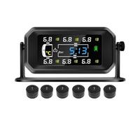 Osmond de Monitoreo de Presión de Neumáticos TPMS para Automóvil, RV, Camión, Sensor Solar de 6 Ruedas, Reloj de Temperatura, Pantalla de Presión de AIRE, Alarma A