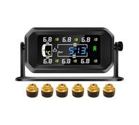 Osmond de Monitoreo de Presión de Neumáticos TPMS para Automóvil, RV, Camión, Sensor Solar de 6 Ruedas, Reloj de Temperatura, Pantalla de Presión de AIRE, Alarma B