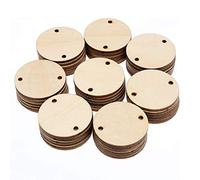 Osmond Etichette nel Legno un Cerchio da 100 Pezzi Etichette per Lavagna di Compleanno con 2 Fori per Scheda di Compleanno Chore Board DIY, 1,5 Pollici