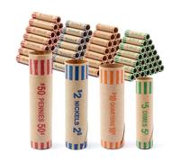 Osmond Involucri di Monete Preformate Pesanti, 512 Rotoli di Pezzi, Si Adattano al Quartieri, Centesimi, Nichel, Dimetti, Banco di Stoccaggio del Tubo Monete di Carta