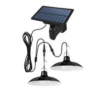 Osmond Lámpara Colgante Solar para Exteriores, Lámpara LED Impermeable, Candelabro de Doble Cabezal, Decoraciones para Exteriores, Cobertizos, Graneros y Habitaciones