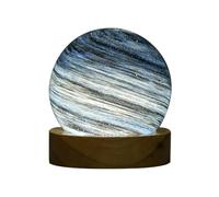 Osmond Luz LED de Noche con Forma de Bola de Cristal y Planeta 3D, Luz de Noche con Forma Luna y Galaxia, Luz de Noche USB para Dormitorio, Lámpara de Decoración de Mesa con A