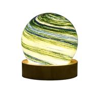 Osmond Luz LED de Noche con Forma de Bola de Cristal y Planeta 3D, Luz de Noche con Forma Luna y Galaxia, Luz de Noche USB para Dormitorio, Lámpara de Decoración de Mesa con B
