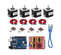 Osmond Motor Paso A Paso Nema17 de 4 Conductores 17HS4401S + Máquina de Grabado CNC-Shield V3 + Kit de Impresora 3D con Placa de Expansión de Controlador A4988 de 4 Piezas