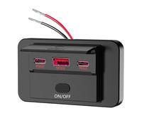 Osmond NUEVOS Puertos USB Tipo C de 12-24 V PD QC3.0 y PD3.0 con Interruptor de Carga Rápida, Panel de Alimentación USB para Automóvil, Camión, RV, Color Rojo