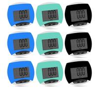 Osmond Paquete de 9 Podómetros Simples para Contar Pasos al Caminar, Rastreador de Pasos Portátil con Clip para Registrar El Consumo de Calorías