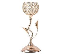 Osmond Portacandele in Dorato, Candeliere A Forma di Fiore in, Piccolo Set di Candelieri Vintage per Centrotavola, S