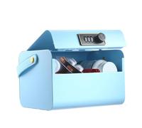 Osmond Scatola di Stoccaggio Bloccabile Piccola Scatola In Contanti con Serratura Combinata per Ufficio, Casa, Scuola per Telefono/Medicina Sicura/Casa/Blu