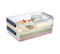 Osmond Scatola di Stoccaggio Impilabile Trasparente con Coperchi, 2 Pezzi 5.5qt 9 X 13 Caso Progetto Portatile In Plastica con Chiusura A Scatto