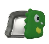 Osmond Scatola per Snack Dei Dinosauri In Acciaio Inossidabile 304 con Contenitore per Salse. Conservazione Alimentare. Colore Verde.